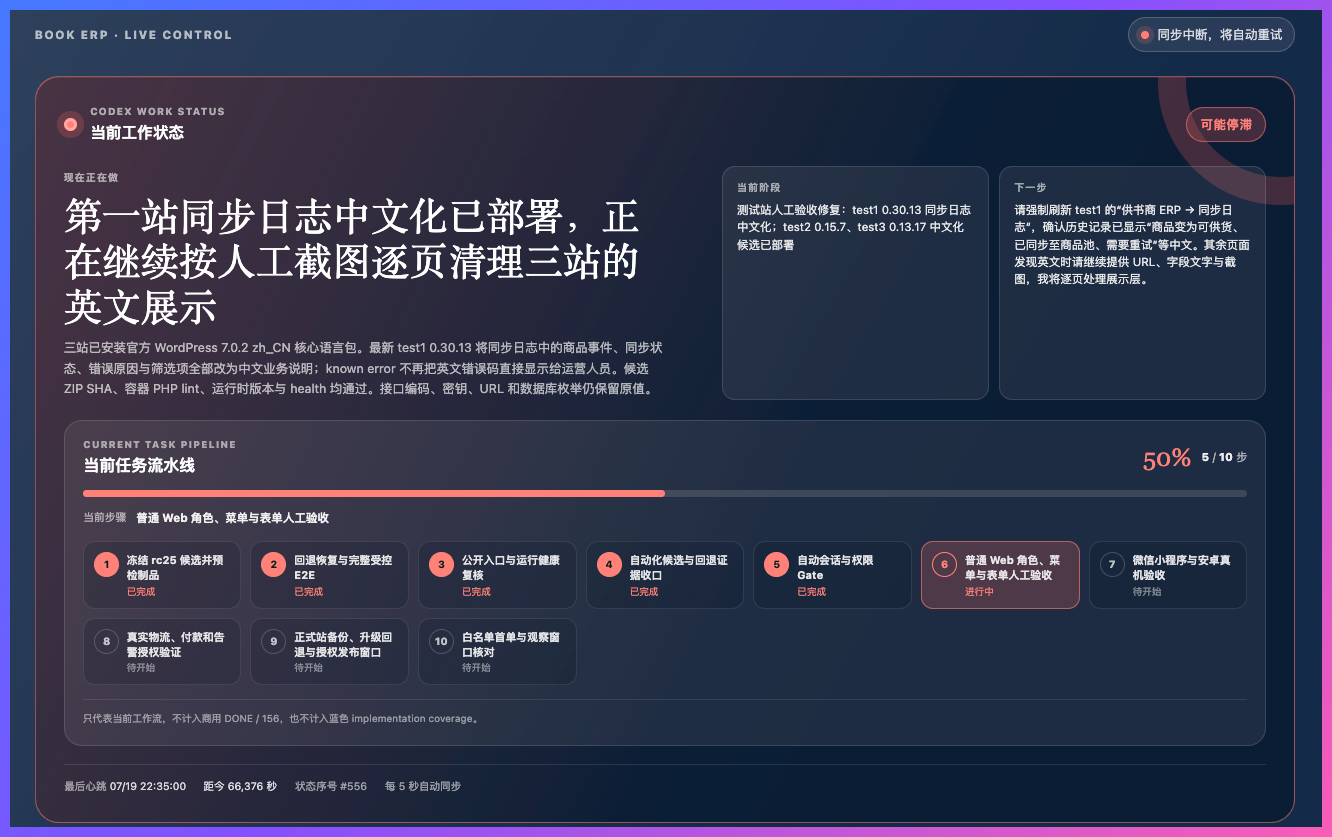 图书ERP正式进入人工测试：系统能跑通，还要把流程跑顺