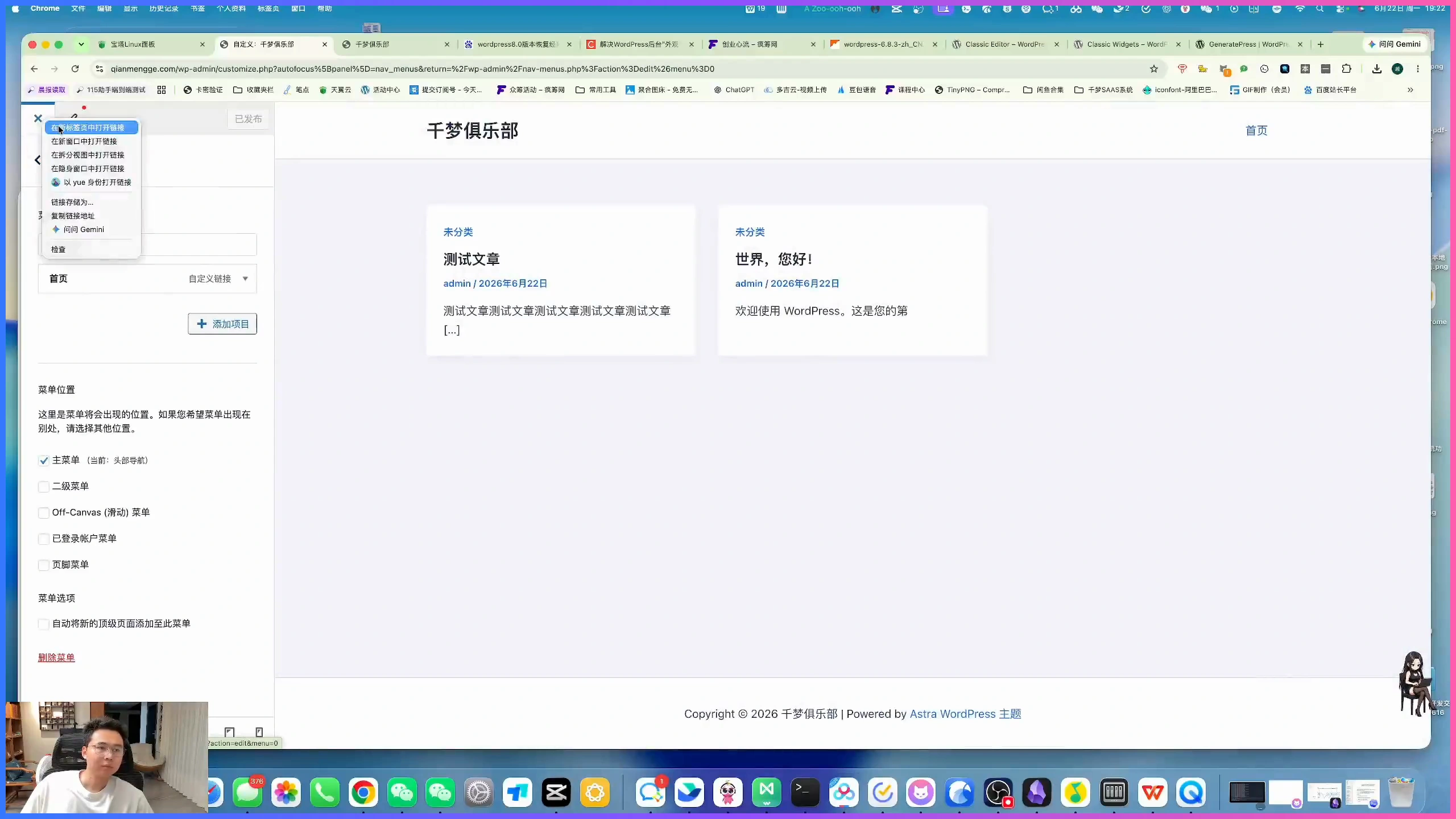 WordPress 菜单怎么设置?页面、分类和外链应该怎么放插图1 WordPress 菜单中添加分类目录
