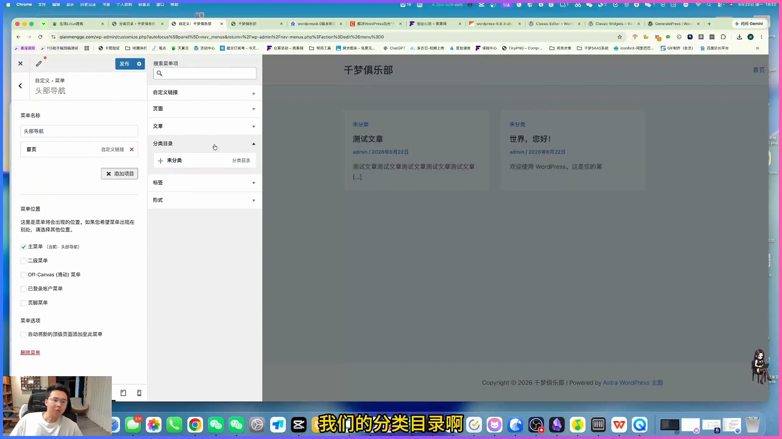 WordPress 菜单怎么设置?页面、分类和外链应该怎么放插图2 WordPress 菜单中添加自定义链接