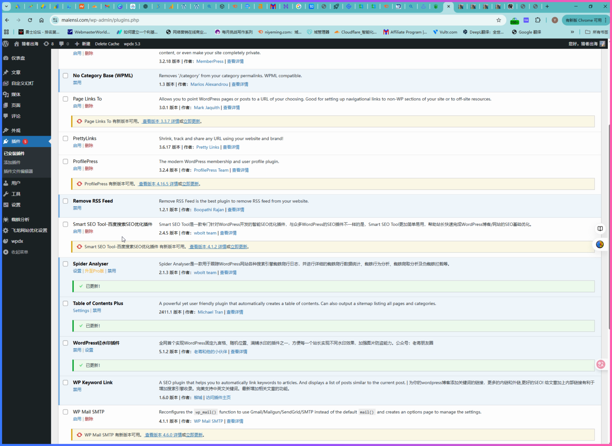 WordPress 更新主题和插件前要做什么？避免网站打不开
